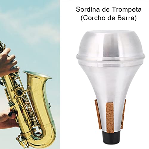 Silenciador de Silenciador de Corneta, Tiras de Corcho Musicales de Latón de Aleación de Aluminio para Práctica de Silenciamiento Recto