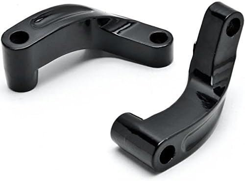 Krator Black Mirror Relocation Extension Adapter Kit Compatible with Harley Davidson Motorcycles