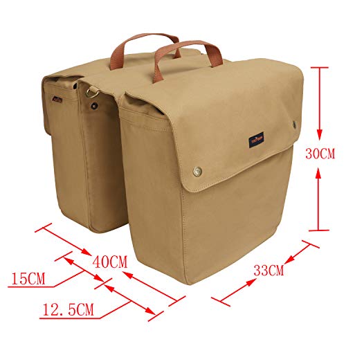 TOURBON Waterproof Canvas Bicycle Bike Rear Seat Carrier Luggage Storage Bag Cycling Double Roll-up Pannier Bag Rear… 4 TOURBON Waterproof Canvas Bicycle Bike Rear Seat Carrier Luggage Storage Bag Cycling Double Roll-up Pannier Bag Rear… - Image 5