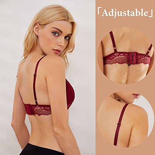 Lace Bralettes for Women No Underwire Sexy Triangle See Thru V Neck Unpadded Bra4