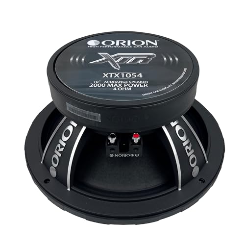 ORION XTR XTX1054 High Efficiency 10&rdquo; Mid-Range Bullet Loudspeakers, 2000W Max Power, 500W RMS, 4 Ohm, 3&rdquo; Voice Coil - Pro Car Audio Stereo, Midrange Speaker (Single)