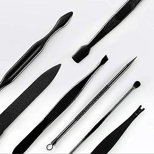 Image of Essentials Manicure Set Nail Clippers, Stainless Steel Nail Scissors Grooming Kit, Acne needle, Blackhead Tool Leather Travel Case