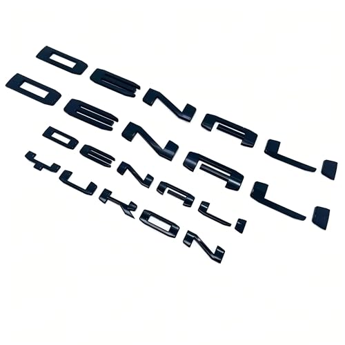 Image of kit 2019-2024 4pack OEM Door Denali Plus Tailgate Yukon Emblem Badge 3D Replacement for Yukon 2019-2024 84828685 Gloss Black