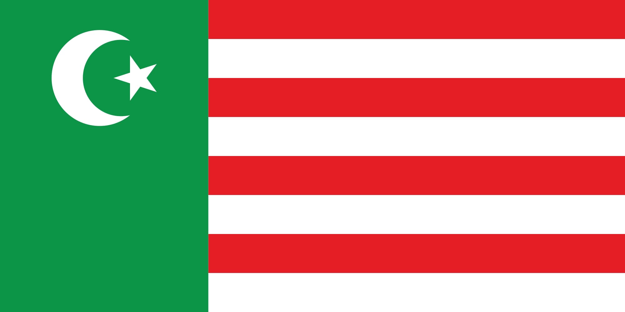 Drapeau Mwali Sultanate Mohéli 1891 grand pavillon historique
