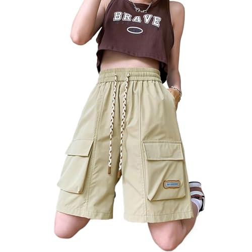 Xinor Cargo Shorts Women Y2K Baggy Knee Length Athletic with Pockets Hiking Waterproof Black Pants Men Summer Outfits