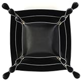 YXJDWEI 3 Stück Lederschale Deko Tablett PU Schlüsselschale Leder Schmuckschale Schmucktablett für Schmuck Schlüssel Münzen Handy Organizer (Schwarz)