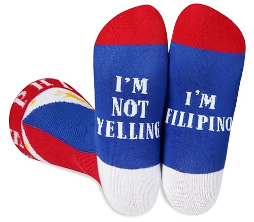 InnoBeta Cadeaux philippins avec drapeau des Philippines, Souvenirs des Philippines, Chaussettes taille unique