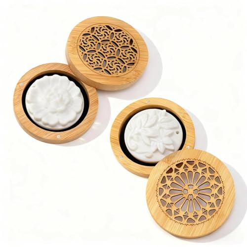 MUNTE 2 Pièces Diffuseur de Parfum, Galet Diffuseur Huile Essentielle avec des Pierres D'aromathérapie, Deux Styles, pour Chambre à Coucher, Bureau,...