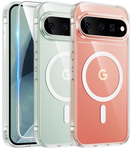 Image of FNTCASE for Google 11 Pro XL Case Clear Magnetic with Screen Protector | Compatible with Magsafe, Anti Yellowing Phone Cases, Slim, Rugged Shockproof Protective, Transparent Cell Cover