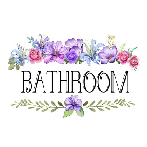 Fun and Modern Bathroom Rules Door Sign, Vinyl Wall Sticker