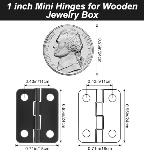 50 Pairs Small Hinge, Mini Metal Tiny Hinges, Rotatable Hardware Hinges for Jewelry Box, Wooden Gift Case, Door, and Crafts