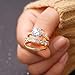 Gixaxak Gold Plated 3 PCS 925 Sterling Silver Stackable Engagement Rings Set Cubic Zirconia Eternity Bands Wedding Promise Rings Halo Wedding Engagement Promise Eternity Rings for Women 10