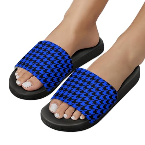 Houndstooth Summer Slippers Women Mans Slides Shoes Sandals Slip On Flip Flops4