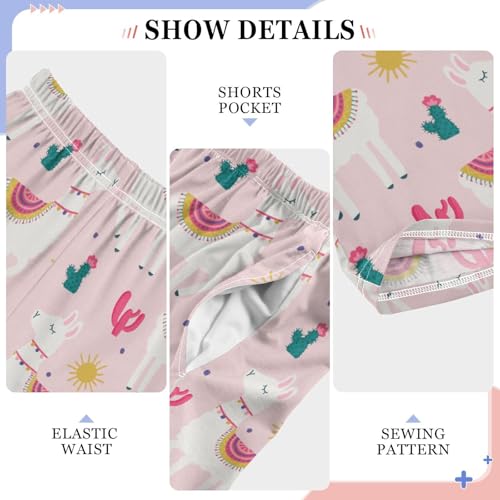 ZZKKO Cute Kawaii Llama Alpaca Boys Pants for Kids Jogger Pants with Pockets S-XL4