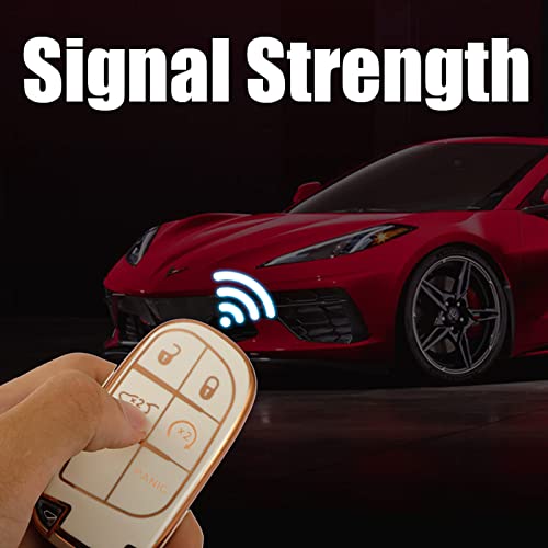 Cozla For Jeep Key Fob Cover With Keychain Soft Tpu Car Key Case Holder 360 Degree Protection For Grand Cherokee Renegade Chrysler 200 300 Dodge Durango Challenger Journey Smart Key (Black) #TOP3