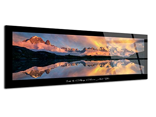 Tableau Lac des Cheserys Chamonix en verre acrylique : impression HD élégante