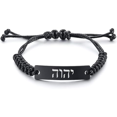 desdemona YHVH YHWH Jehovah Bracelet Hebrew Name of God Tetragrammaton Mesh Wristband Adonai Hebrew Jewish Stainless Steel Jewelry for Men Women Cover