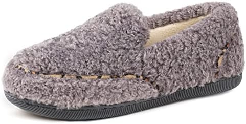 Zizor Women's Memory Foam Cozy Fuzzy Fleece Comfy Slippers, Ladies Indoor or Outdoor House Shoes(New Grey, Size 8)
