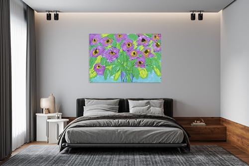 Tableau de fleurs abstrait de haute qualité avec impression sur toile grand format - 3