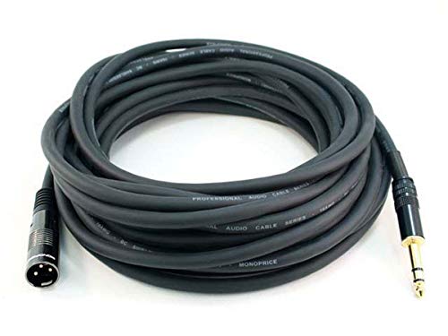 Image of Monoprice XLR Male to 1 /4in TRS Male Cable - 50 Feet | 16AWG, Gold Plated - Premier Series