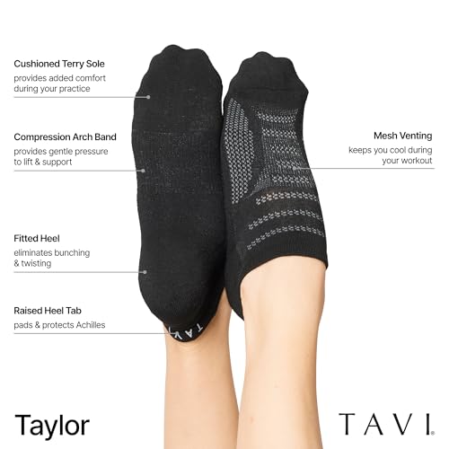 Image of TAVI NOIR No Show Ankle Socks for Women - Cushion Low Cut Atlethic Anti Slip for Active Sports, Workout Breathable Socks