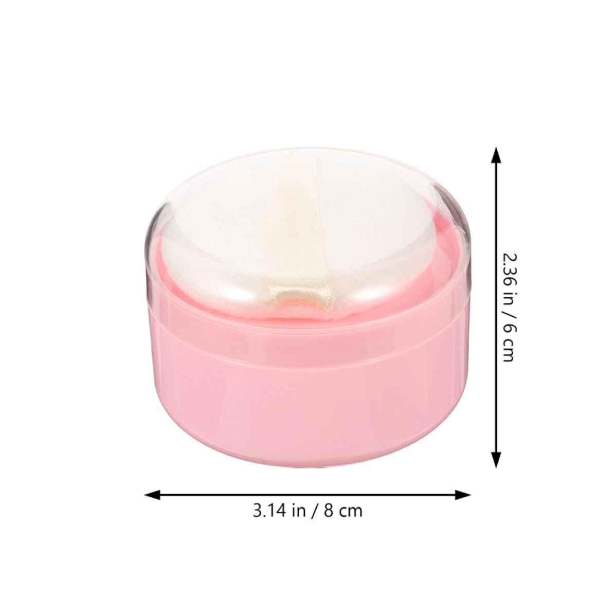 4pcs Body Powder Box with Puff Portable Pink Storage Container