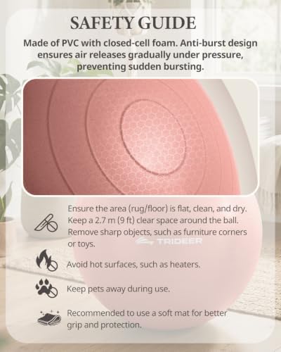 Image of Trideer Yoga Ball for Exercise, Pilates, Core & Balance Training, Stability Ball for Pregnancy & Birthing Prep, Physical Therapy, Daily Stretching, Office Chair for Active Sitting, Quick Pump Included