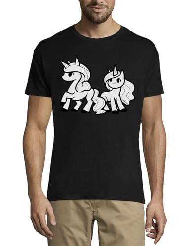 T-shirt en coton haut de gamme imprimé poney gothique artistique pour homme
