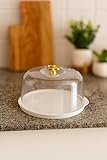 VDHJA Plastic Cake Stand with Dome Cover and Spatula – Clear Round Cake Holder with Lid – Reusable Lightweight Cake Carrier for Birthday, Party, Wedding, Dessert Display, Kitchen & Bakery Use multi color