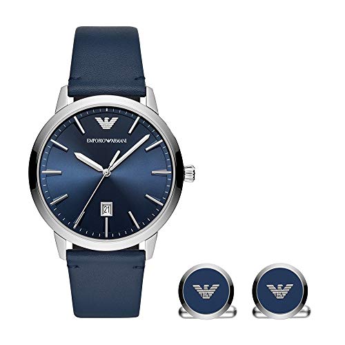 armani blue leather watch
