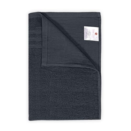 Image of Divine Casa Premium Charcoal Grey Cotton Bath Towel 550 GSM, Ultra Soft Spa Towel, Highly Absorbent, 75x150 cm