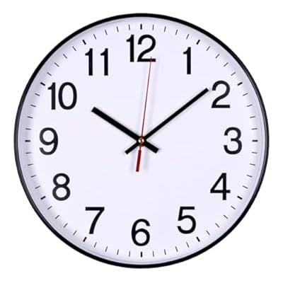 Officer Products Reloj de Pared de plástico, 30 cm, Negro, números arábigos, Reloj de Pared/Cuarzo, silencioso, para Escuela, Oficina, salón, Cocina, analógico, Moderno, Redondo Decorativo | Ya disponible en tu tienda friki favorita! En mundofriki.es!