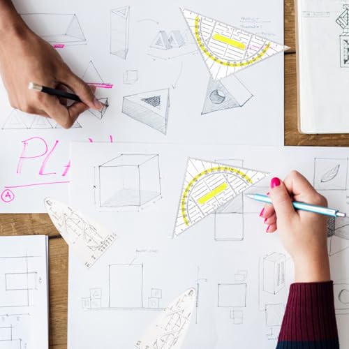 4 Stück Parabelschablone Mathe, Geodreieck Grundschule, Kurvenschablone, Glasklar Parabel Lineal, Normalparabel Schablone, Kunststoff Geodreieck, Geodreieck Flexibel, für Studenten, Büros und Designer