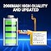 PFHL 2025 New Version, 2000mAh High Capacity Li-ion Square Replacement Battery for iPod Video/Classic Thin 5th-7th Gen