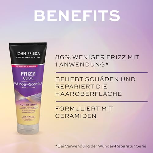 John Frieda Wunder Reparatur Conditioner - Inhalt: 250 ml - Sofort-Reparatur, Geschmeidigkeit & Schutz - Mit Argan-, Kokosnuss- & Moringa-Öl