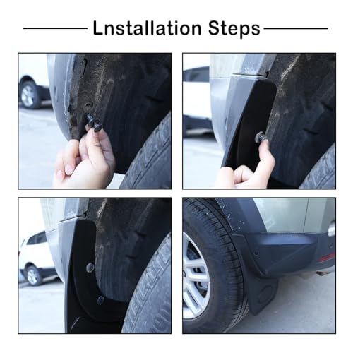 Image of Car Fenders Compatible with Land Rover Defender 90 110 2020-2024 Mudguard Mud Flaps Splash ABS Material Front Accessories Automobile Accessories 4PCS /Set (Black)