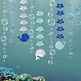 Decor365 Blue Whale Bubble Garland Baby Boy Shower Ocean Theme Party Decorations Under The Sea Kids Birthday Banner Marine Whale Party Streamers Beach Nautical Party Decor