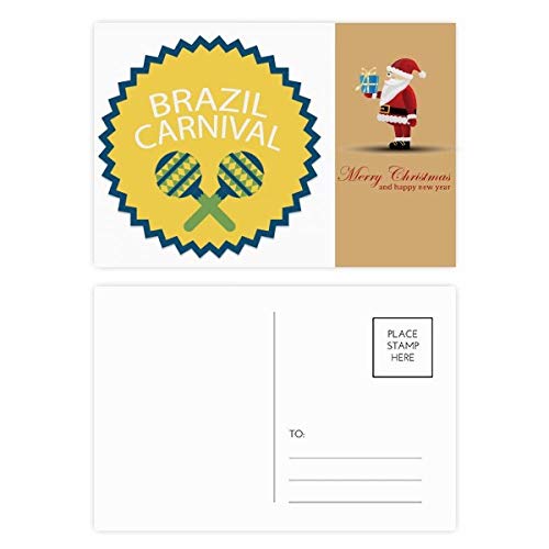 Cartes postales Carnaval Brésil Père Noël avec instrument de musique festive