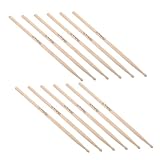 ULDIGI 6Paare Trommelstöcke aus Ahornholz Langlebige Schlagzeugsticks für Percussion Instrumente für Erwachsene mit Glatter Oberfläche für Besten Grip