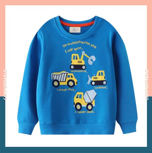 Boys Sweatshirts Casual Sweatshirts Cotton Sweatshirts Long Sleeve T-shirts Crew Neck Cartoon Tops for Boys-4703