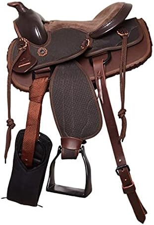 Children Pony Kids Western Synthetic Miniature Horse Saddle Equestrian Trail Barrel Racing Cordura Lightweight Tack Comfort Horse Riding Saddles Classic Quality Handmade Size 8" inches Seat, PONY04