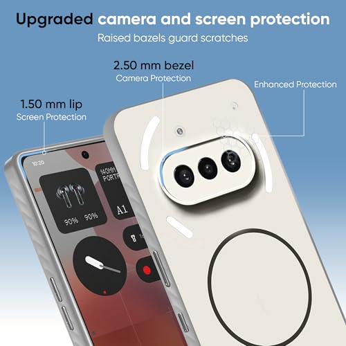Image of KARWAN Slim Shockproof Back Case Cover Compatible with Nothing 3A,Dual Layer Armor Protection with Matt Finish, Heavy Duty Cover with Magnetic MagEase Wireless Charging (Grey)