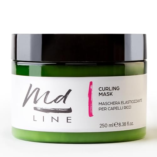 MD Line Mascarilla profesional para cabello rizado, perfecta para definir e hidratar, antiencrespamiento, ondulado o encrespado con fórmula botánica suave y natural, acondicionador