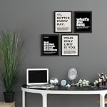DSHFG Motivational Inspirational Office Wall Art Decor Prints Set of 4, Black Motivational Wall Decor Trendy Retro Posters for Office Home Decor, 8x10 Unframed - Image 4
