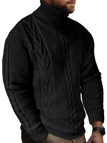 JEMLDL Turtle Neck Sweaters for Men Twisted...