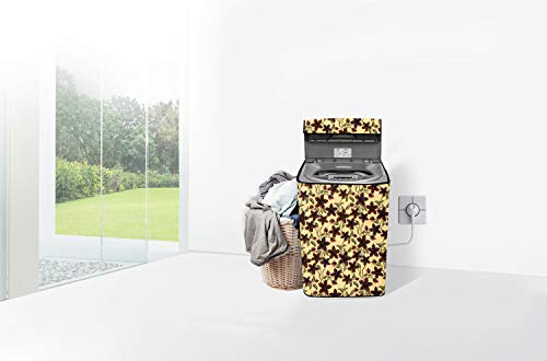 Image of Stylista Top Load Fully Automatic Washing Machine Cover Compatible for IFB 8 kg, 8.5 kg, 9 kg & 9.5 kg, Sprig Pattern Yellow