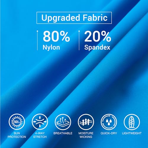 Image of HUGE SPORTS Men's Rash Guard Long Sleeves UPF 50+ UV Sun Protection Quick Drying Splice Compression Swim Shirts