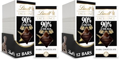 Image of Lindt EXCELLENCE 90% Cocoa Dark Chocolate Bar, Dark Chocolate Candy, 3.5 oz. (24 Pack)