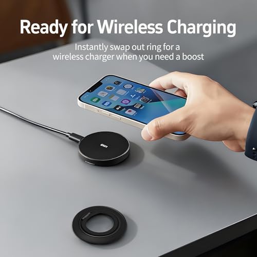 Image of Magnetic Phone Ring for MagSafe Phone Grip,Magnetic Cell Phone Stand Holder Finger Ring[Thin and Light Design] for iPhone Can Rotate 360 Degrees Compatible with iPhone12 /13 /14 /15 /16 /17Series-Orange