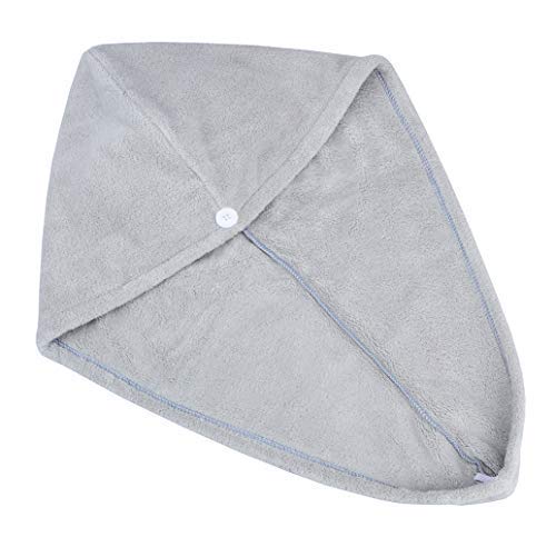 HOPESHINE Hair Drying Towel Twist Microfiber Towels for Hair Turban Wrap Fast Drying Super Soft and Absorbent Great Gift for Women and Girls (Grey)